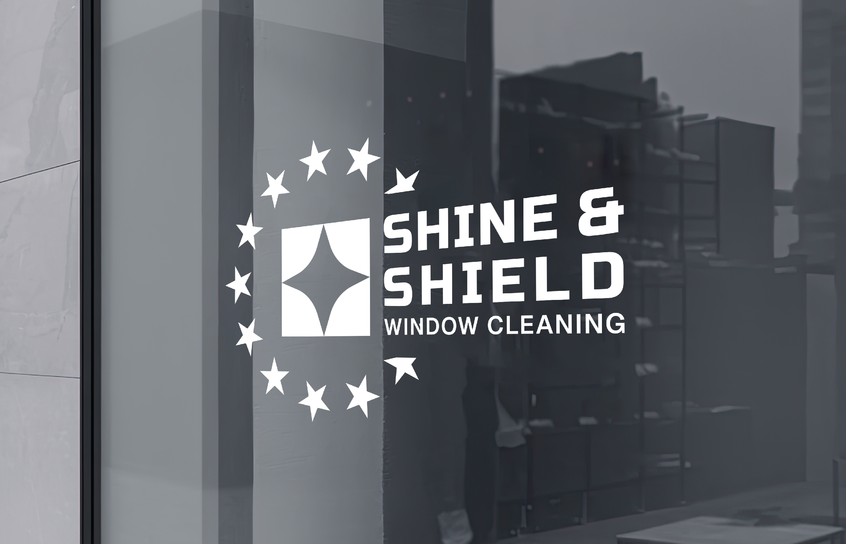 Shine & Shield glass mockup